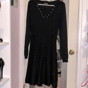 Nina Leonard flare sweater dress